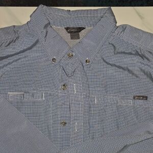 Columbia Men's Blue Gingham Button-Down Shirt